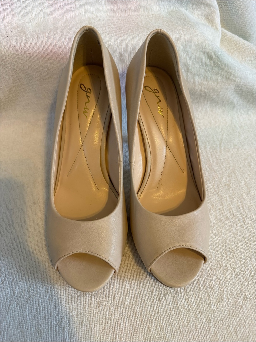GNW Nude Peep-Toe Heels